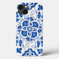 Portuguese Tiles Mediterranean Blue Floral