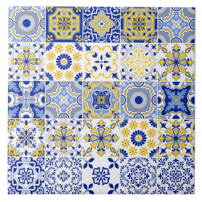 Portuguese Tiles Pattern Ceramic Tile  (Front)