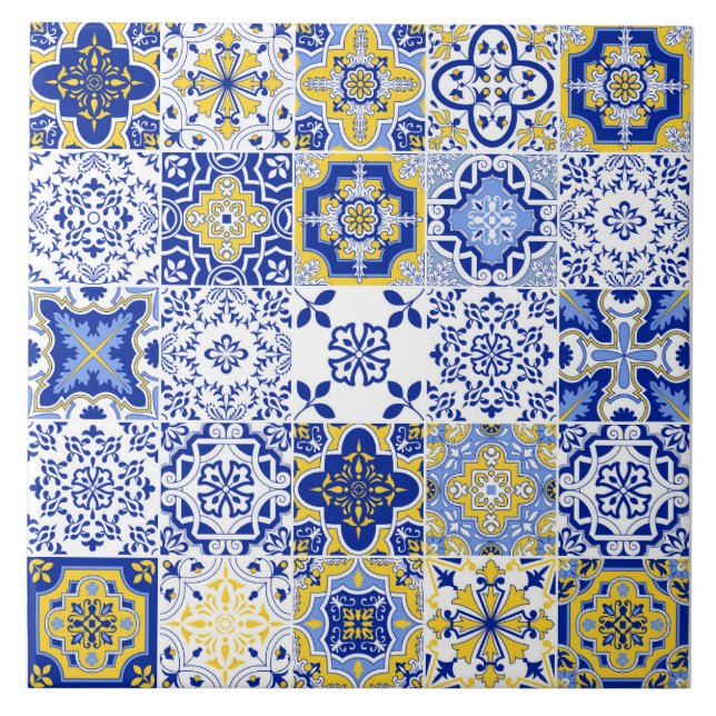 Portuguese Tiles Pattern Ceramic Tile  (Front)