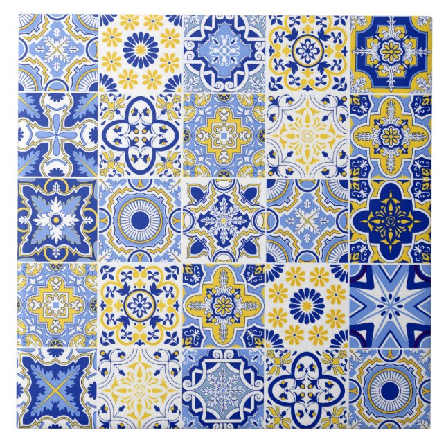 Portuguese Tiles Pattern Ceramic Tile  (Front)