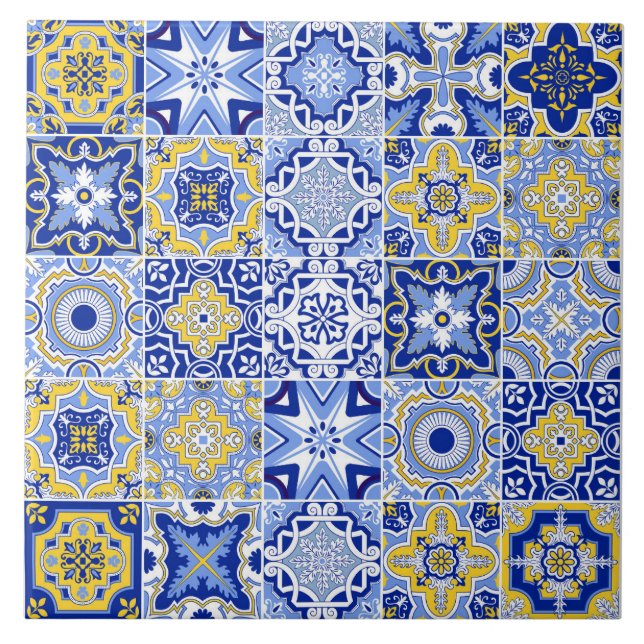 Portuguese Tiles Pattern Ceramic Tile  (Front)