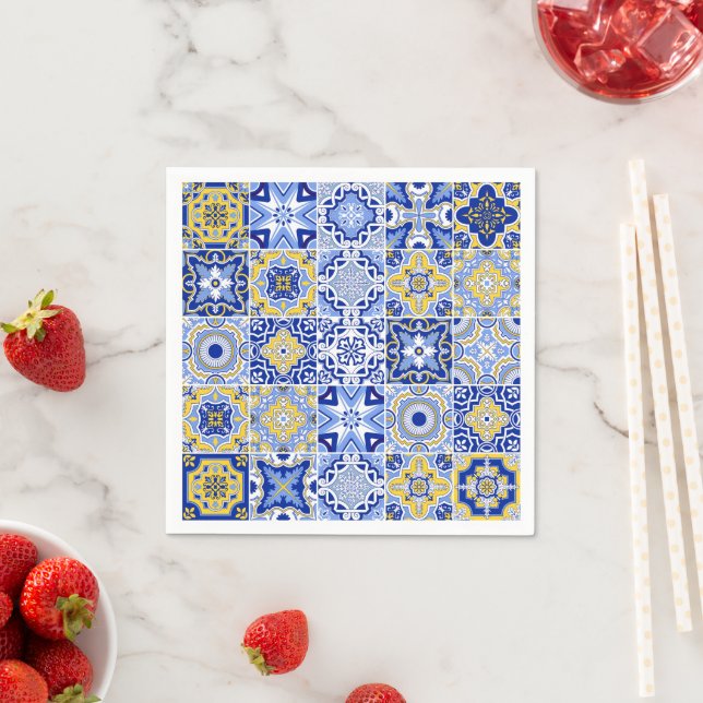 Portuguese Tiles Pattern  Napkin (Insitu)