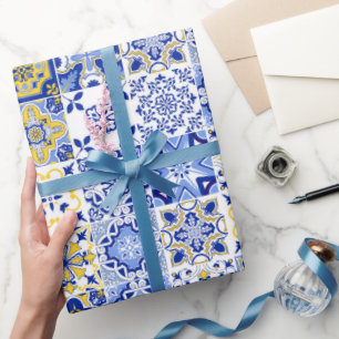 Portuguese Tiles Pattern  Wrapping Paper