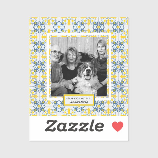 Portuguese Tiles Photo frame for family Christmas (Sheet)