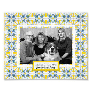Portuguese Tiles Photo frame for family Christmas Print