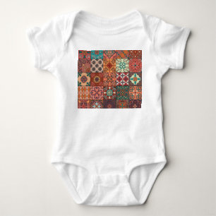 Portuguese Tiles: Talavera Style Azulejo. Baby Bodysuit