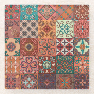 Portuguese Tiles: Talavera Style Azulejo. Glass Coaster