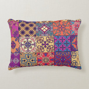 Portuguese Tiles Talavera Style Pattern Accent Pillow