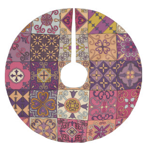 Portuguese tiles: talavera style pattern. brushed polyester tree skirt