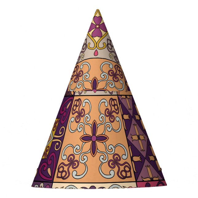 Portuguese tiles: talavera style pattern. party hat (Front)