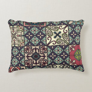 Portuguese Tiles: Talavera Style Seamless Accent Pillow