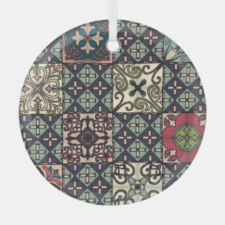 Portuguese Tiles: Talavera Style Seamless Glass Ornament