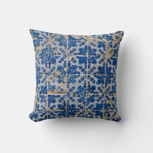Portuguese tiles throw pillow