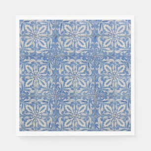 Portuguese Tiles Vintage Azulejos Blue White Napkin