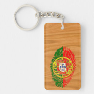 Portuguese touch fingerprint flag keychain