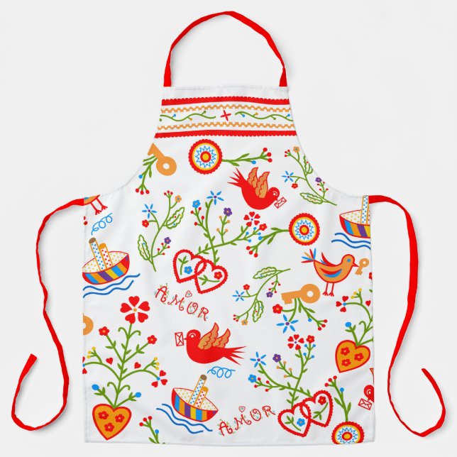 Portuguese valentine's love handkerchiefs  apron (Front)