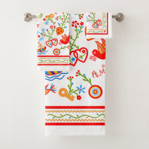 Portuguese valentine's love handkerchiefs  bath towel set