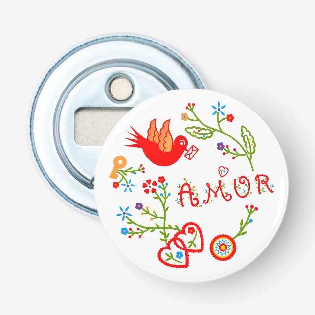 Portuguese valentine's love handkerchiefs     bottle opener (Front)