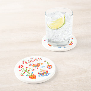 Portuguese valentine's love handkerchiefs coaster