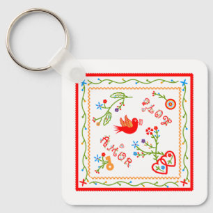 Portuguese valentine's love handkerchiefs  keychain