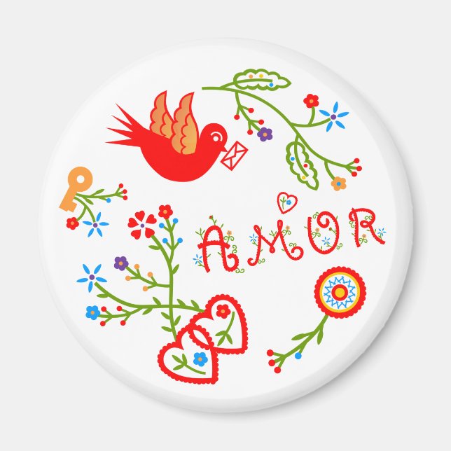 Portuguese valentine's love handkerchiefs  magnet (Front)