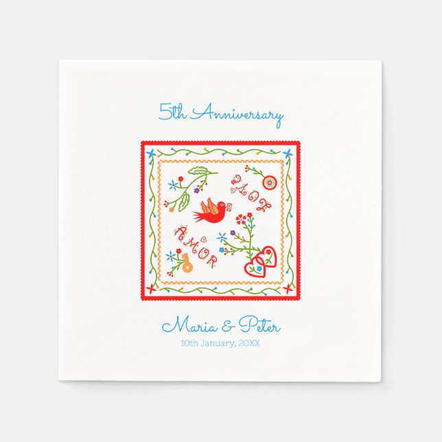 Portuguese valentine's love handkerchiefs  napkin (Front)