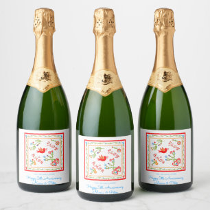 Portuguese valentine's love handkerchiefs  sparkling wine label