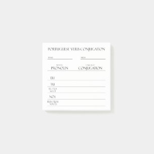 Portuguese Verbs Conjugation Practice Post-it Notes