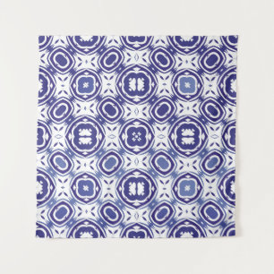 Portuguese vintage azulejo tiles. Minimal design.  Tapestry
