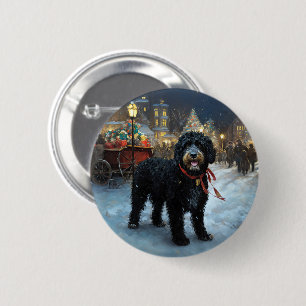 Portuguese Water Dog Christmas Festive Season 2 Inch Round Button