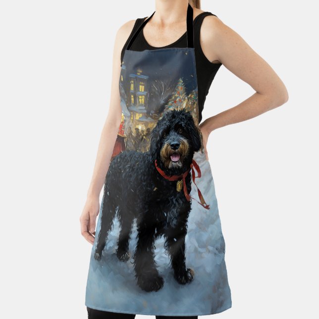Portuguese Water Dog Christmas Festive Season Apron (Insitu)