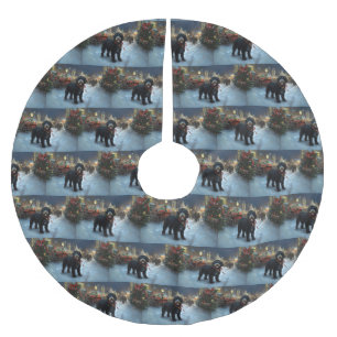 Portuguese Water Dog Christmas Festive Season Brushed Polyester Tree Skirt