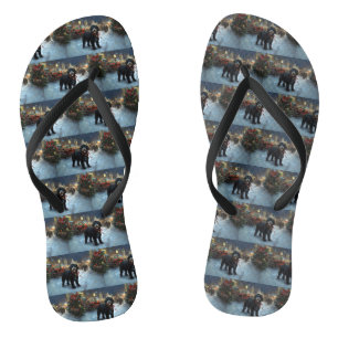 Portuguese Water Dog Christmas Festive Season Flip Flops