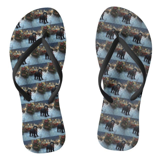 Portuguese Water Dog Christmas Festive Season Flip Flops (Footbed)