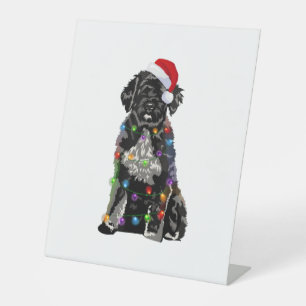Portuguese Water Dog Christmas Lights Xmas Dog Lov Pedestal Sign