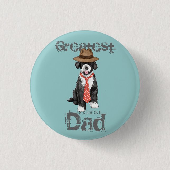 Portuguese Water Dog Dad 1 Inch Round Button (Front)