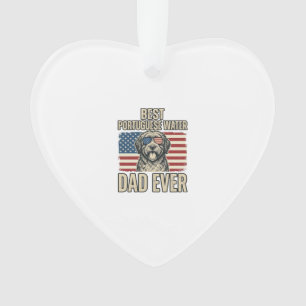 Portuguese Water Dog Dad Patriotic Vintage Ornament