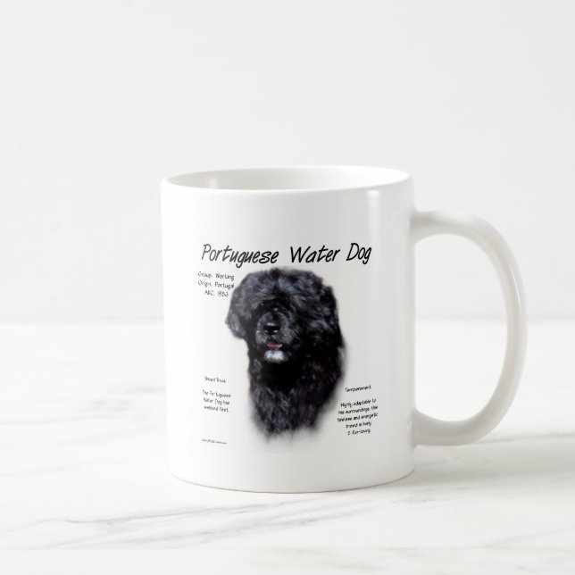 Portuguese Water Dog History Design Coffee Mug (Right)