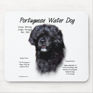 Portuguese Water Dog History Design Mouse Pad