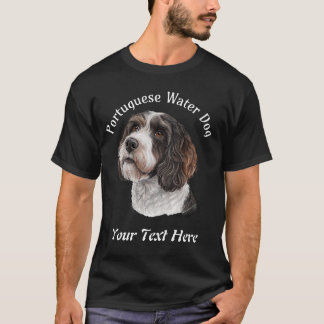 Portuguese Water Dog Illustration Customizable  T-Shirt