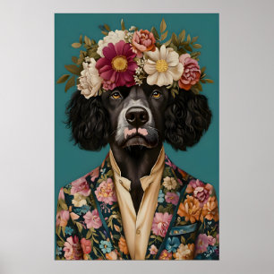 Portuguese Water Dog In Suit Poster, Portuguese Poster