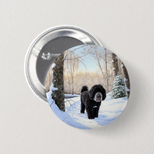 Portuguese Water Dog Let It Snow Christmas 2 Inch Round Button