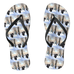Portuguese Water Dog Let It Snow Christmas Flip Flops