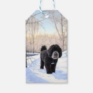 Portuguese Water Dog Let It Snow Christmas Gift Tags