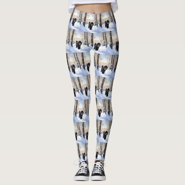 Portuguese Water Dog Let It Snow Christmas Leggings (Front)