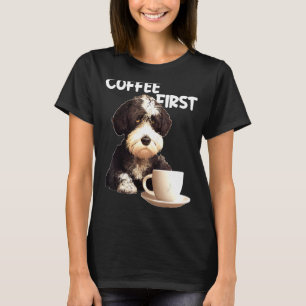 Portuguese Water Dog  Morning Coffee Saying T-Shirt