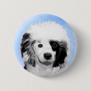 Portuguese Water Dog Painting - Original Dog Art 2 Inch Round Button