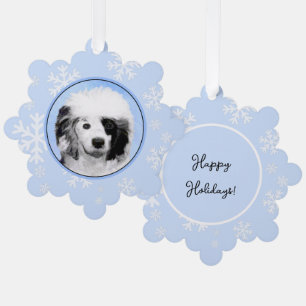 Portuguese Water Dog Painting - Original Dog Art Ornament Card