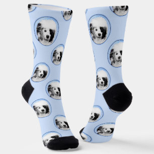Portuguese Water Dog Painting PWD Original Dog Art Socks
