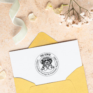 Portuguese Water Dog Return Address  Rubber Stamp